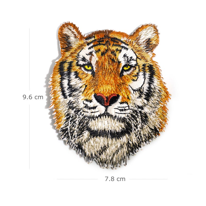 Riverbyland Iron On Patches Embroidered Tiger Pack of 2 - Image 2